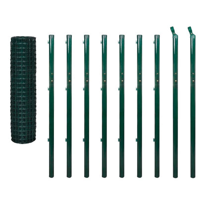 vidaXL Maschendrahtzaun Set Gartenzaun - Grüner Maschendrahtzaun aus Stahl, 10x1.7m, zur Einfriedung von Gärten.