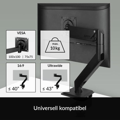ARCTIC X1-3D Monitorarm Gaslift für einen Monitor - Schwarz