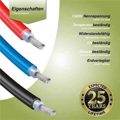 SOLARTRONICS Solarkabel Photovoltaik 6mm² - 50m, Schwarz
