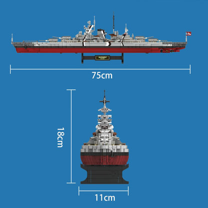 MISINI Technik FC4201 Bismarck Klemmbausteine - WWII Schlachtschiff