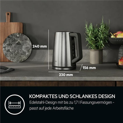 AEG Deli 5 Wasserkocher Edelstahl 1.7L mit Temperaturwahl