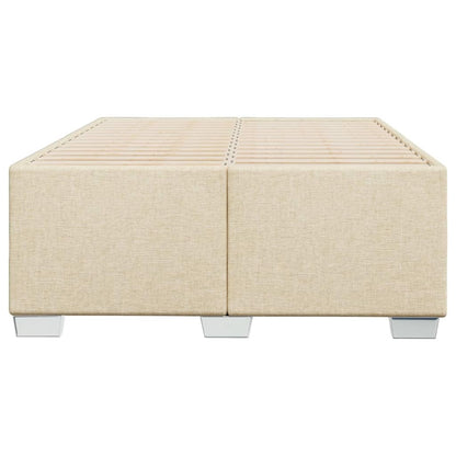vidaXL Polsterbett Doppelbett Creme 120x200cm Stoff