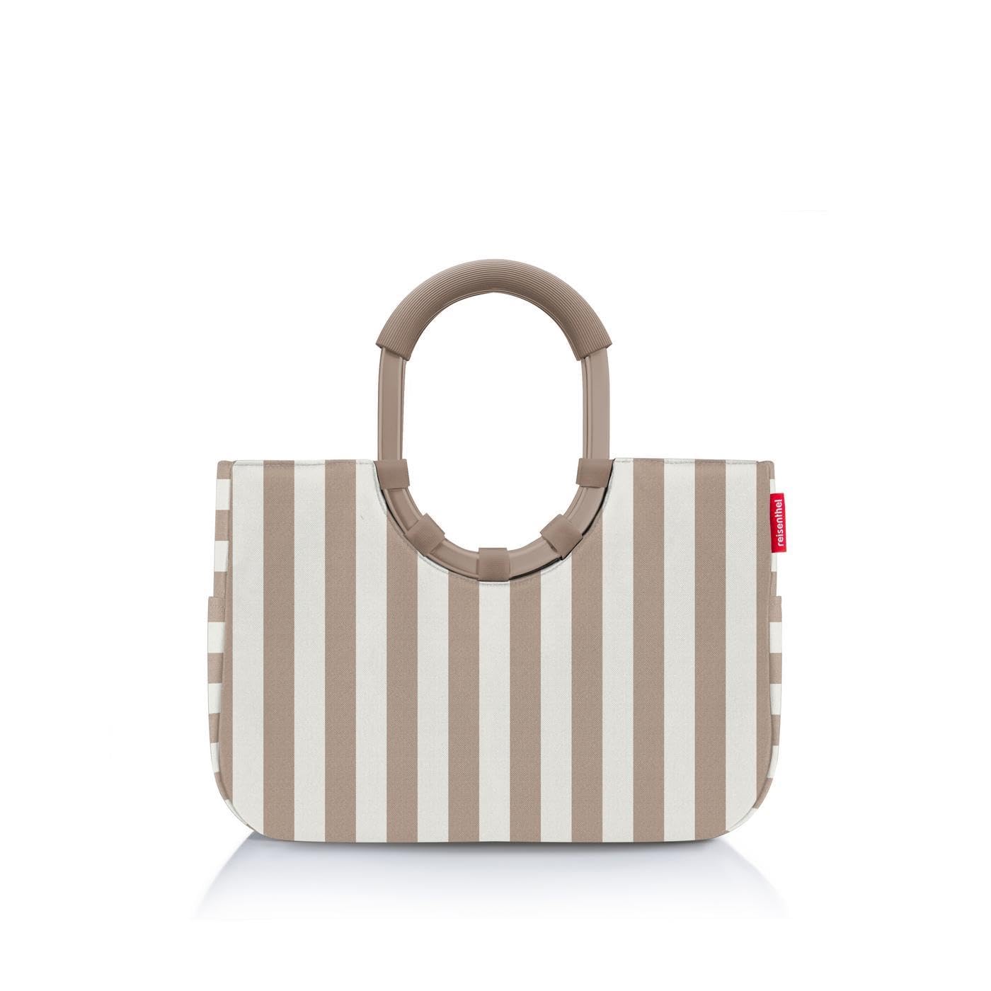 reisenthel loopshopper M Shopper Summerstripes Coffee, gestreift, mit gepolsterten Aluminium-Tragegriffen