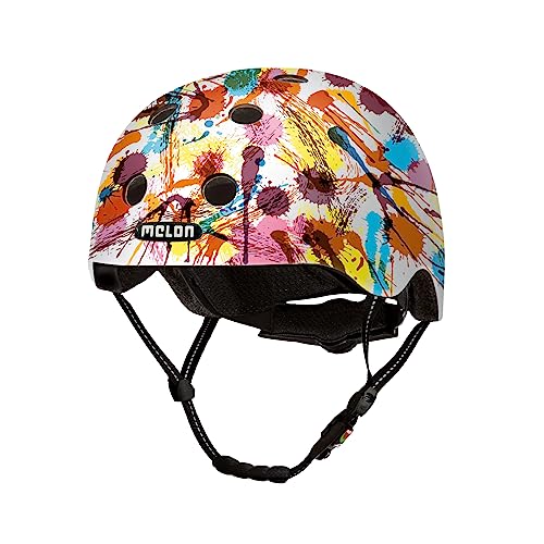 Melon Jackson P Fahrradhelm - Cityhelm M-L (52-58cm): Runder, mehrfarbiger Fahrradhelm in Schwarz-Weiß-Optik. Bietet Kopfschutz beim Radfahren in der Stadt.
