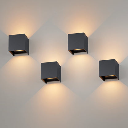 K-Bright LED Aussenwandleuchte 4er Set – Anthrazit, Warmweiss