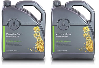 Original Mercedes Benz Motorenöl 5W-30 MB 229.51 - 2x 5L. Zwei Kanister mit Öl, zur Schmierung von Mercedes-Benz Motoren.