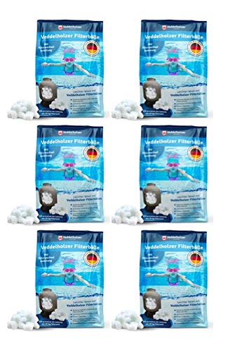 Veddelholzer Pool Filterbälle, weiße, runde Kugeln zur effizienten Poolfiltration von Schwebstoffen.