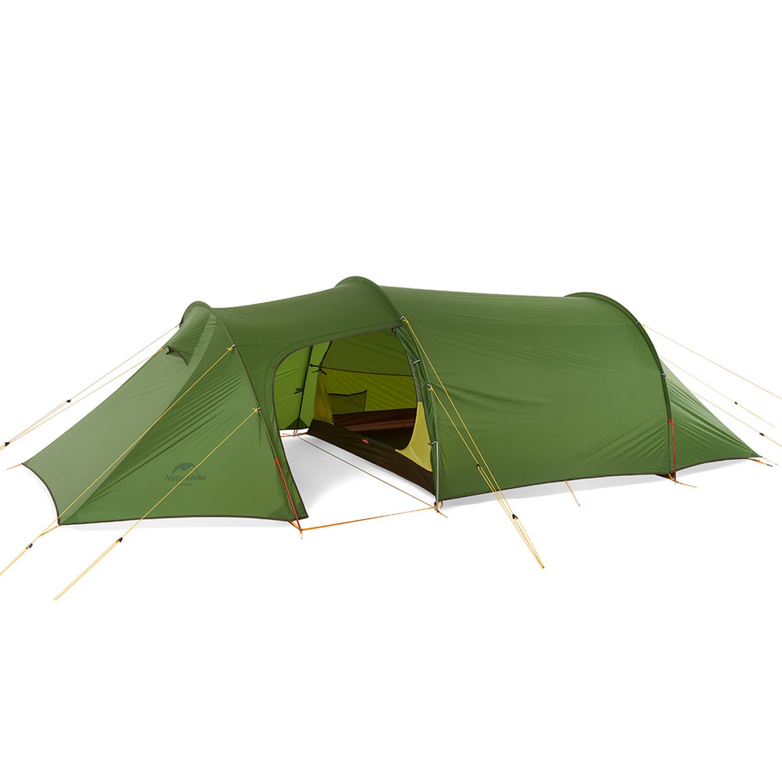 Naturehike Opalus 3 Personen Rucksackzelt 20D Grün: Grünes 3-Personen-Tunnelzelt aus 20D-Nylon. Bietet Wetterschutz beim Trekking.