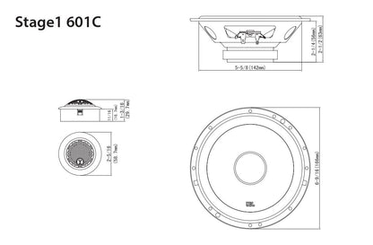 JBL Stage1 601C 2-Wege Komponenten KFZ Lautsprecher Set - 16-17cm