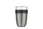 Mepal Thermobehälter Ellipse Lunchpot 500 + 200 ml Nordic black, schwarzer Isolierbehälter mit zwei Fächern