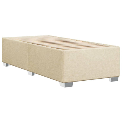 vidaXL Polsterbett Einzelbett – 90x190cm Creme Stoff