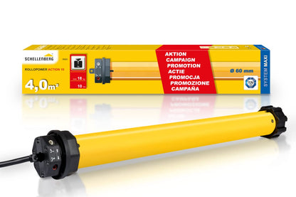 Schellenberg 20223 Rolladenmotor Action für 60 mm Achtkantwelle mit Adapter und Wandlager