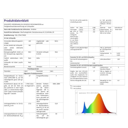 Amdelne LED Stehleuchte Dimmbar mit Leselampe – Grau Deckenfluter