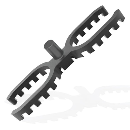 My Plast Terrassen-Abstandhalter - 7mm Fugenbreite, 900 St., offen geriffelt. Dunkelgraues, geriffeltes Kunststoffteil. Sorgt für 7mm Fugen zur Drainage und Belüftung von Terrassendielen.