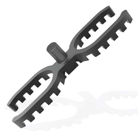 My Plast Terrassen-Abstandhalter - 7mm Fugenbreite, 900 St., offen geriffelt. Dunkelgraues, geriffeltes Kunststoffteil. Sorgt für 7mm Fugen zur Drainage und Belüftung von Terrassendielen.