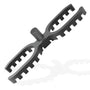 My Plast Terrassen-Abstandhalter - 7mm Fugenbreite, 900 St., offen geriffelt. Dunkelgraues, geriffeltes Kunststoffteil. Sorgt für 7mm Fugen zur Drainage und Belüftung von Terrassendielen.