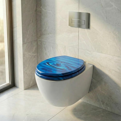 SINOBATH WC-Sitz mit Absenkautomatik, MDF, antibakteriell, Navy Blau