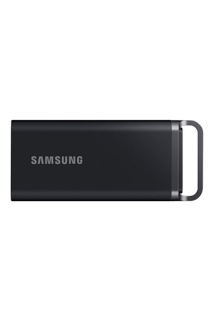 Samsung Portable SSD T5 EVO Externe USB-C SSD - 8 TB, schwarzes, kompaktes Rechteck. Schneller mobiler Datenspeicher zur Datenübertragung.