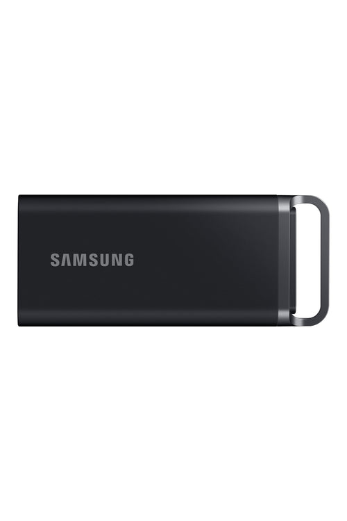 Samsung Portable SSD T5 EVO Externe USB-C SSD - 8 TB, schwarzes, kompaktes Rechteck. Schneller mobiler Datenspeicher zur Datenübertragung.
