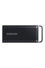 Samsung Portable SSD T5 EVO Externe USB-C SSD - 8 TB, schwarzes, kompaktes Rechteck. Schneller mobiler Datenspeicher zur Datenübertragung.