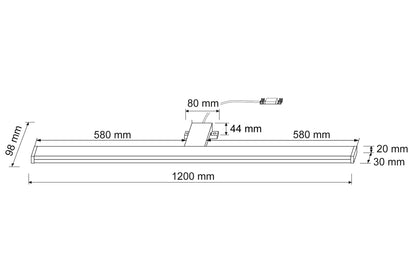 SEBSON LED Spiegelleuchte Bad IP44 - 120cm neutralweiss 4000K