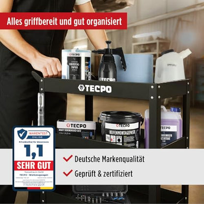 TECPO Werkzeugwagen Rollwagen 3 Ladeflächen – 300 kg Tragkraft