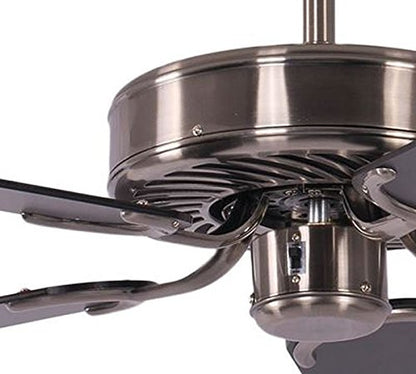 Potkuri Deckenventilator ohne Licht 132cm – Altsilber/Schwarz