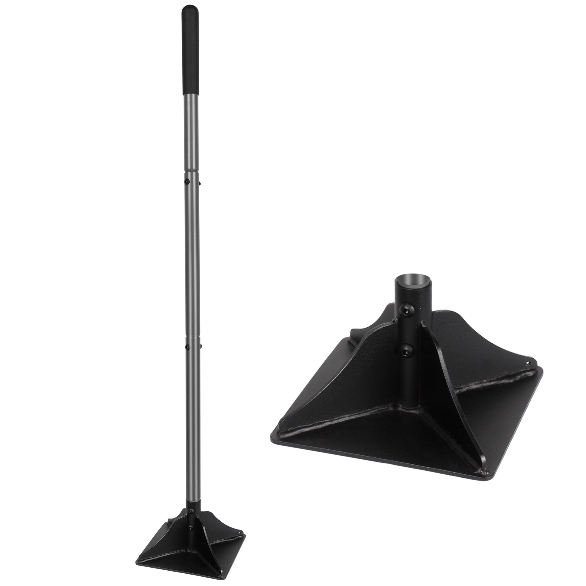 Walensee Stahlstampfer GS001 mit 122 cm Stahlgriff, 20,3 x 20,3 cm – Stahlkopf und Gummigriff