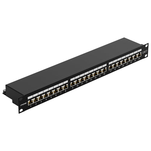 FGB CAT 7 Patchpanel 24 Port RJ45 - Geschirmt 19 Zoll