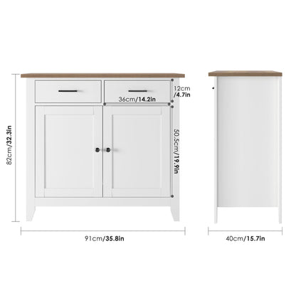 HOCSOK Küchenschrank Landhaus – Sideboard 2 Türen, 2 Schubladen