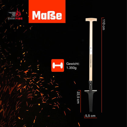 SHW-FIRE Unkrautstecher Profi mit 82 cm Eschenholzstiel und Tritt