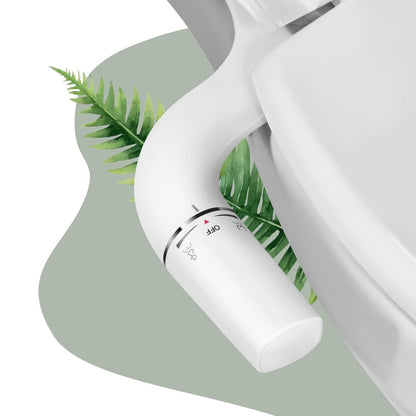 SAMODRA Bidet Aufsatz B007, Doppeldüse, nicht elektrisch, Kaltwasser – ultraschlank aus ABS-Kunststoff