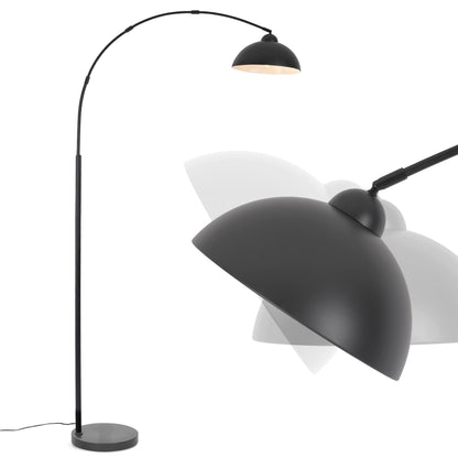LuminexDesigns Bogenlampe Stehlampe Wohnzimmer - Schwarz. Schwarze Bogenlampe zur flexiblen Zusatzbeleuchtung im Wohnzimmer.