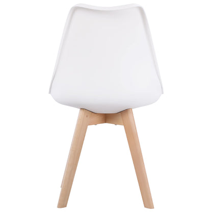 EGGREE Esszimmerstuhl Set – 4er, gepolstert weiss, Buche Beine