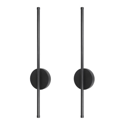 Dehobo LED Akku-Wandleuchte innen, dimmbar, schwarz, 60 cm, 2er-Set