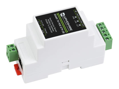 Waveshare RS485 zu RJ45 Ethernet Converter Serial Server mit PoE, Hutschienengehäuse und RJ45-Port