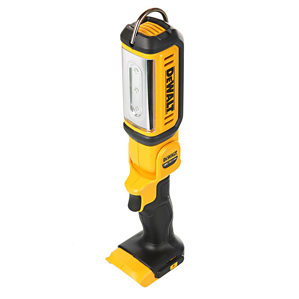 DEWALT DCL050 Akku-LED-Leuchte 18 Volt (ohne Akku). Kompakte, gelb-schwarze LED-Arbeitsleuchte zur Ausleuchtung von Arbeitsbereichen.