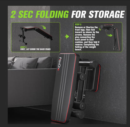 FitinOne Multifunktions-Trainingsbank – Klappbar Verstellbar