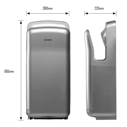 anydry 2005H Kommerzieller Händetrockner mit HEPA, Silber