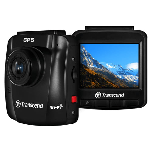 Transcend DrivePro 250 Dashcam GPS WLAN 32GB - TS-DP250A. Kompakte, schwarze Dashcam zur Fahrtenaufzeichnung.