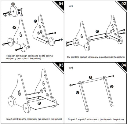 Lauflernwagen Holz Montessori Baby - multifunktionale Lauflernhilfe