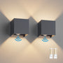 Klighten LED Wandleuchte Bewegungsmelder Innen Aussen Anthrazit 2er Set