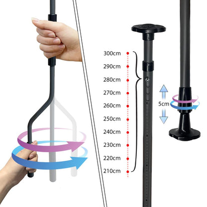 VOUNOT Klemmmarkise Balkon 200 cm, höhenverstellbar, ohne Bohren, Grau