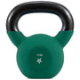 Yes4All BJCC Neopren-Kettlebell 12 kg Dunkelgrün Krafttraining, Gusseisenkugel mit Neoprenüberzug und breitem Griff