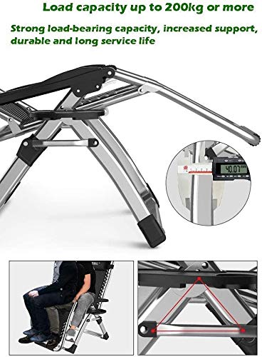 DQCHAIR Sonnenliege Klappbar Gartenliege Extra Gross - Schwarz