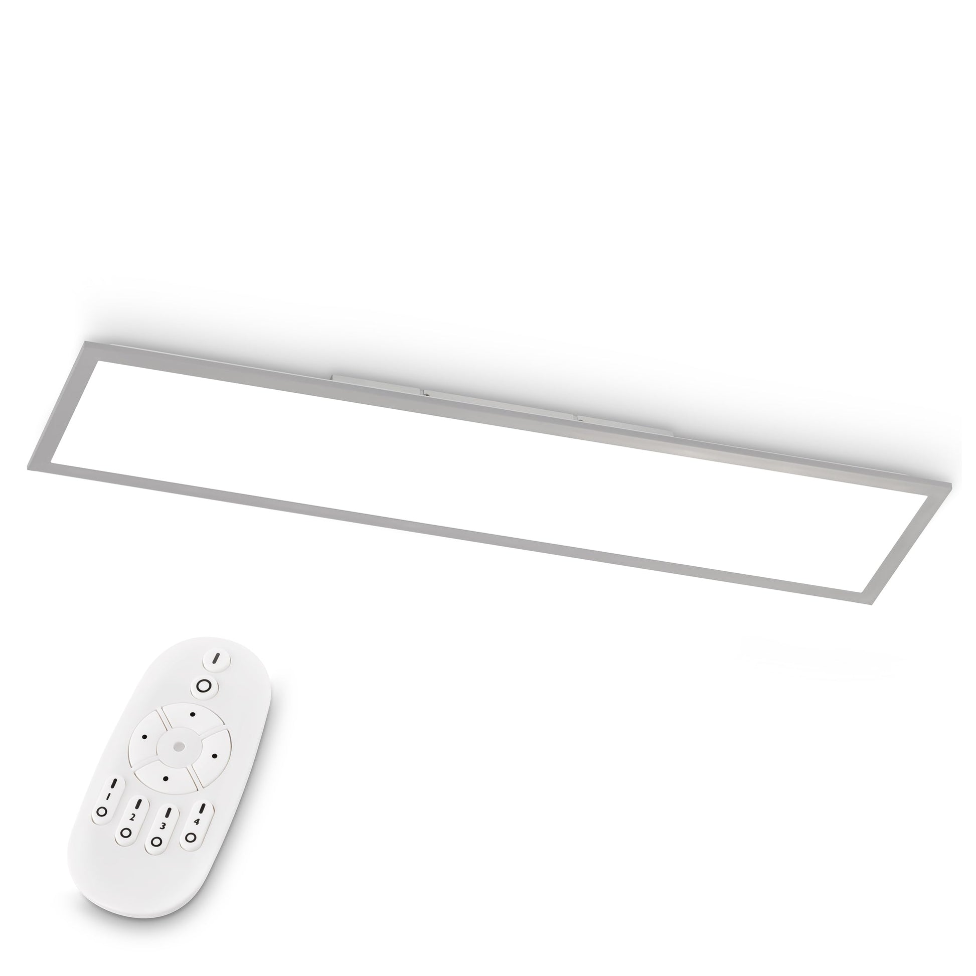 EGLO Bottazzo LED Deckenleuchte dimmbar 100x25 cm silber, rechteckig mit Aluminiumrahmen und weisser Kunststoffabdeckung