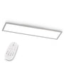 EGLO Bottazzo LED Deckenleuchte dimmbar 100x25 cm silber, rechteckig mit Aluminiumrahmen und weisser Kunststoffabdeckung
