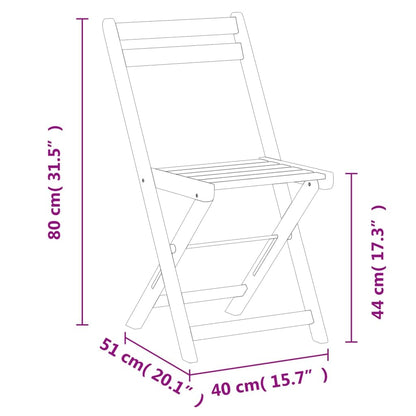 vidaXL Bistrostuhl Klappbar Akazie Massivholz - 6er Set