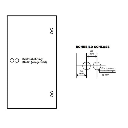 Glastürschloss New Orleans Set D PZ – V2A Edelstahl matt