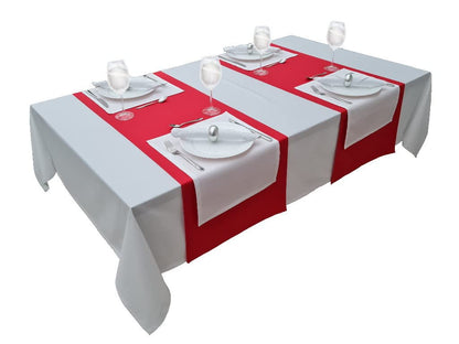 Lemos Home Tischdecke Konzept aus 100% Baumwolle, 150x350 cm, Weiss
